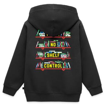 Bücher Sammeln Bibliothek - Kinder Premium Organic Zip Hoodie - Schwarz - Hinten - AI Model Kid Male (0cm)