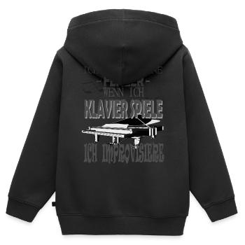 Ein lustiges Klavier Design - Kinder Premium Organic Zip Hoodie - Schwarz - Hinten - AI Model Kid Male (0cm)