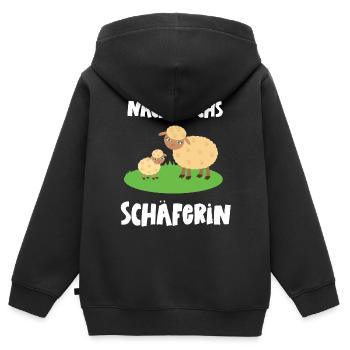 Nachwuchs Schäferin Schafhirte Schäferin Schafe - Kinder Premium Organic Zip Hoodie - Schwarz - Hinten - AI Model Kid Male (0cm)