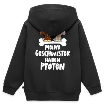 Meine Geschwister haben Pfoten Hunde Baby Katzen - Kinder Premium Organic Zip Hoodie - Schwarz - Hinten - AI Model Kid Male (0cm)