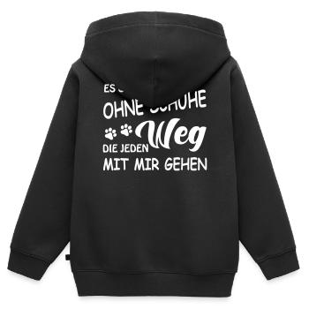 Treuer Begleiter - Hunde - Kinder Premium Organic Zip Hoodie - Schwarz - Hinten - AI Model Kid Male (0cm)