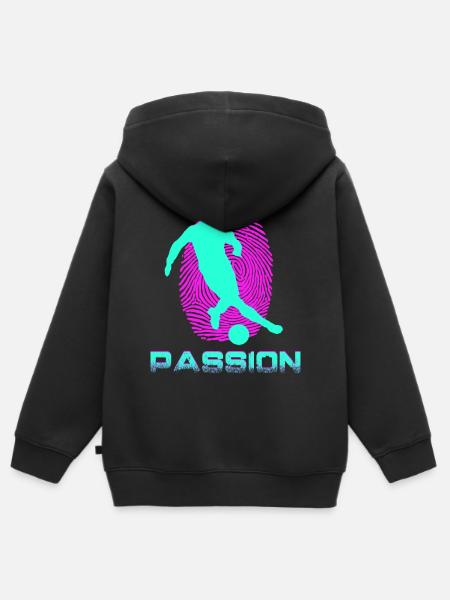 Football - Kinder Premium Organic Zip Hoodie - Schwarz