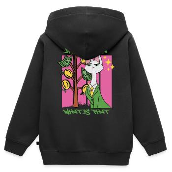 L’inflation qu’est-ce que c’est? - Sweat Premium à capuche zippé enfant bio - noir - Dos - AI Model Kid Male (0cm)