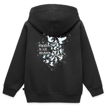 Freedom is our Religion 2022,freiheit,religion - Kinder Premium Organic Zip Hoodie - Schwarz - Hinten - AI Model Kid Male (0cm)