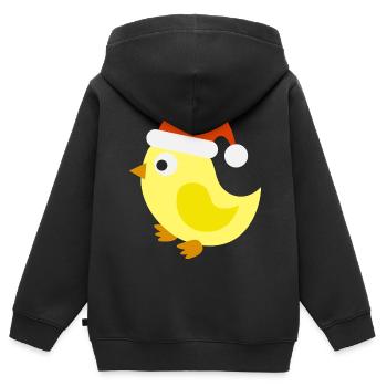 Canard de Noël - Sweat Premium à capuche zippé enfant bio - noir - Dos - AI Model Kid Male (0cm)