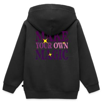 Machen Sie Ihre eigene Magie - Kinder Premium Organic Zip Hoodie - Schwarz - Hinten - AI Model Kid Male (0cm)