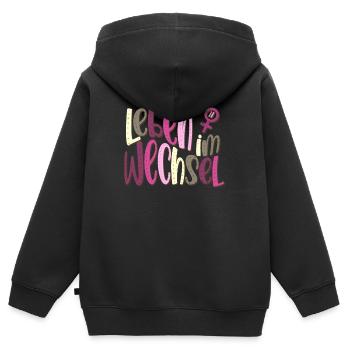 Leben im Wandel Wechseljahre - Kinder Premium Organic Zip Hoodie - Schwarz - Hinten - AI Model Kid Male (0cm)