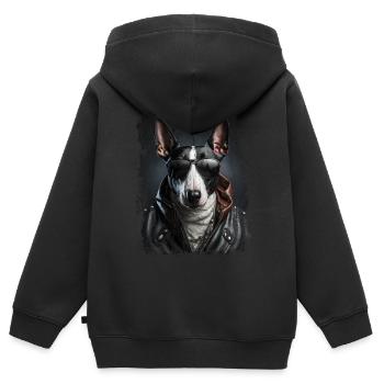 cool Bull Terrier - Kids Premium Organic Zip-up Hoodie - black - Back - AI Model Kid Male (0cm)