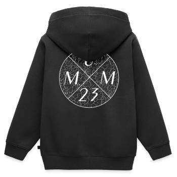 Mum 23 - Kinder Premium Organic Zip Hoodie - Schwarz - Hinten - AI Model Kid Male (0cm)
