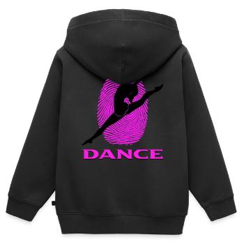 Dance - Kinder Premium Organic Zip Hoodie - Schwarz - Hinten - AI Model Kid Male (0cm)