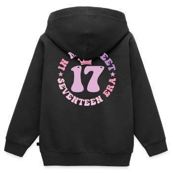 In My Sweet Seventeen Era 17. Geburtstag 17. - Kinder Premium Organic Zip Hoodie - Schwarz - Hinten - AI Model Kid Male (0cm)