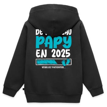 2025 wieder Opa - Kinder Premium Organic Zip Hoodie - Schwarz - Hinten - AI Model Kid Male (0cm)