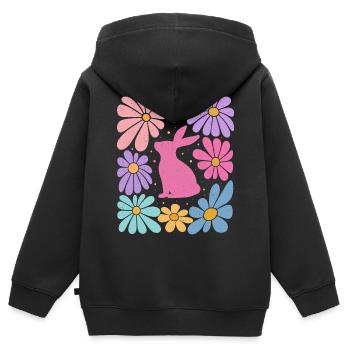 Ostern  - Kinder Premium Organic Zip Hoodie - Schwarz - Hinten - AI Model Kid Male (0cm)