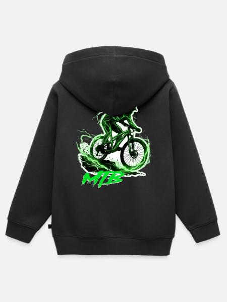 MTB - Kinder Premium Organic Zip Hoodie - Schwarz