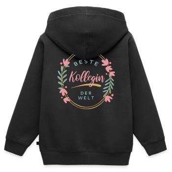 Beste Kollegin der Welt - Kinder Premium Organic Zip Hoodie - Schwarz - Hinten - AI Model Kid Male (0cm)