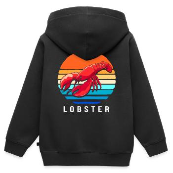 Languste Meeresfrüchte Lobster Hummer - Kinder Premium Organic Zip Hoodie - Schwarz - Hinten - AI Model Kid Male (0cm)