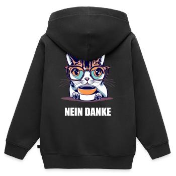 Nein Danke - Kinder Premium Organic Zip Hoodie - Schwarz - Hinten - AI Model Kid Male (0cm)