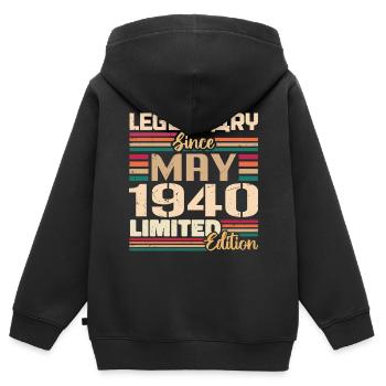 Mai 1940 Mai - Jubilé Mai 1940 - Sweat Premium à capuche zippé enfant bio - noir - Dos - AI Model Kid Male (0cm)