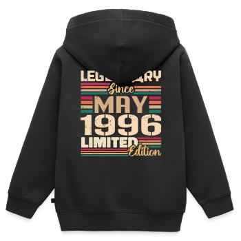 Mai 1996 Mai - Jubilé Mai 1996 - Sweat Premium à capuche zippé enfant bio - noir - Dos - AI Model Kid Male (0cm)