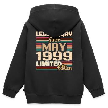 Mai 1999 Mai - Jubilé Mai 1999 - Sweat Premium à capuche zippé enfant bio - noir - Dos - AI Model Kid Male (0cm)