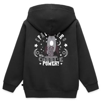 Astronaut with teddy bear - Kids Premium Organic Zip-up Hoodie - black - Back - AI Model Kid Male (0cm)
