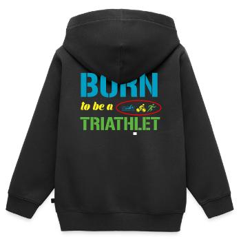 Triathlon - Sweat Premium à capuche zippé enfant bio - noir - Dos - AI Model Kid Male (0cm)
