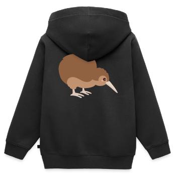 kiwi - Sweat Premium à capuche zippé enfant bio - noir - Dos - AI Model Kid Male (0cm)
