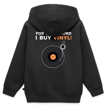 Vinyle Disques De disques Collectionneur de disques - Sweat Premium à capuche zippé enfant bio - noir - Dos - AI Model Kid Male (0cm)