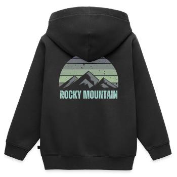 Rocky Mountain - Kinder Premium Organic Zip Hoodie - Schwarz - Hinten - AI Model Kid Male (0cm)