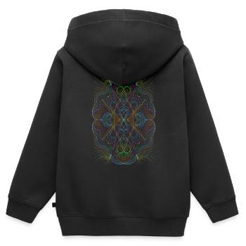Geometrie Mandala - Kinder Premium Organic Zip Hoodie - Schwarz - Hinten - AI Model Kid Male (0cm)