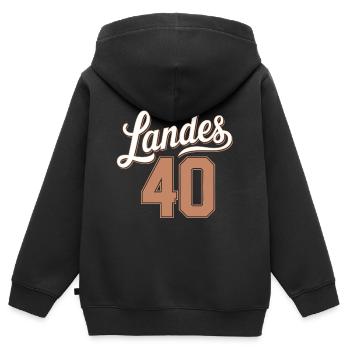 Landes 40 - Sweat Premium à capuche zippé enfant bio - noir - Dos - AI Model Kid Male (0cm)