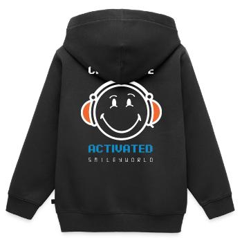 SmileyWorld Chill Mode Activated - Sweat Premium à capuche zippé enfant bio - noir - Dos - AI Model Kid Male (0cm)