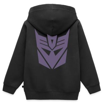 Transformers Earth Spark Symbol Decepticons Logo - Kinder Premium Organic Zip Hoodie - Schwarz - Hinten - AI Model Kid Male (0cm)
