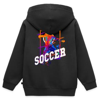 Soccer Soccer Player Striker Fan Colorful - Kids Premium Organic Zip-up Hoodie - black - Back - AI Model Kid Male (0cm)
