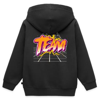 Team - Kids Premium Organic Zip-up Hoodie - black - Back - AI Model Kid Male (0cm)