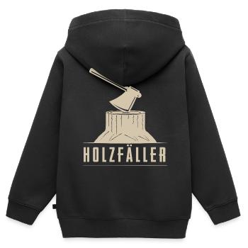 Holzfäller - Kinder Premium Organic Zip Hoodie - Schwarz - Hinten - AI Model Kid Male (0cm)