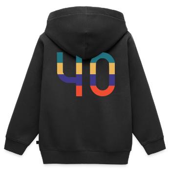 Die Zahl 40 - Kinder Premium Organic Zip Hoodie - Schwarz - Hinten - AI Model Kid Male (0cm)