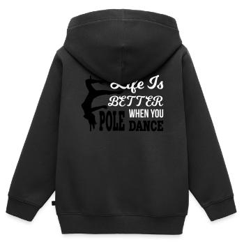 Life Is Better When You Pole Dance - Kinder Premium Organic Zip Hoodie - Schwarz - Hinten - AI Model Kid Male (0cm)