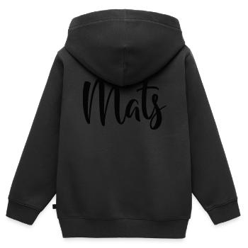 Mats - Kinder Premium Organic Zip Hoodie - Schwarz - Hinten - AI Model Kid Male (0cm)