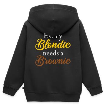 Every Blondie needs a Brownie geschenkidee bff - Kinder Premium Organic Zip Hoodie - Schwarz - Hinten - AI Model Kid Male (0cm)