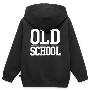 Old School - Sweat Premium à capuche zippé enfant bio - noir - Dos - AI Model Kid Male (0cm)