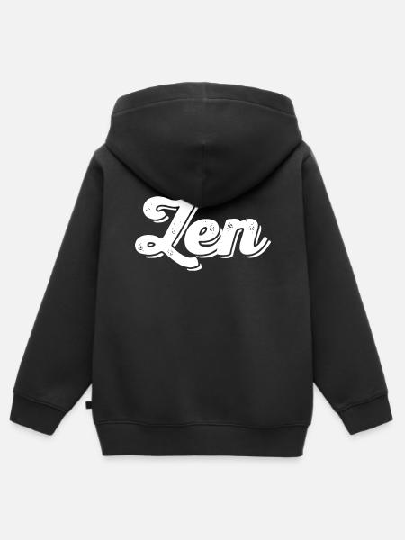 Zen - Kids Premium Organic Zip-up Hoodie - black