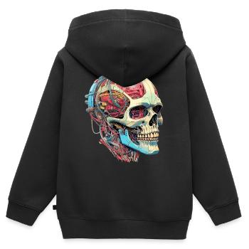 Zombienator - Kinder Premium Organic Zip Hoodie - Schwarz - Hinten - AI Model Kid Male (0cm)