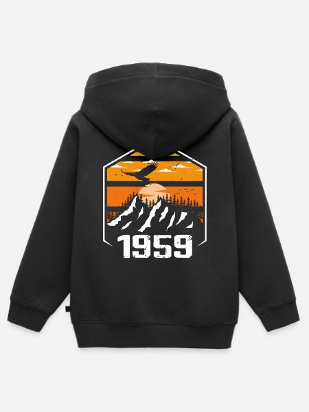 Anniversary 1959 Vintage 1959 Made in 1959 - Kids Premium Organic Zip-up Hoodie - black