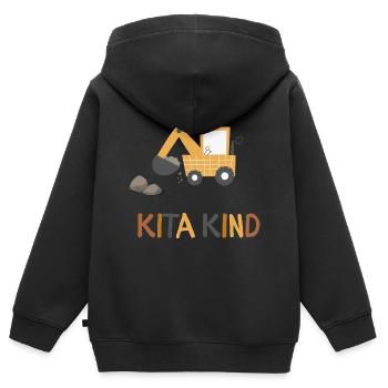 Kita Kind Kindergarten Hord - Kinder Premium Organic Zip Hoodie - Schwarz - Hinten - AI Model Kid Male (0cm)