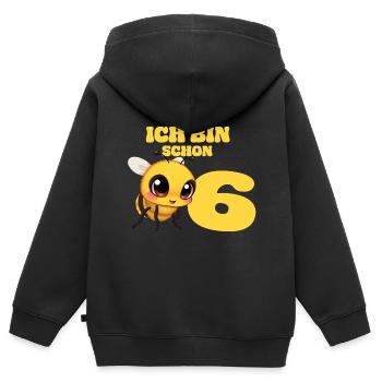 Ich bin schon 6 Jahre alt - Biene Geburtstag Kind - Kinder Premium Organic Zip Hoodie - Schwarz - Hinten - AI Model Kid Male (0cm)