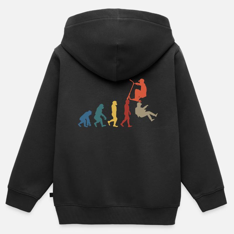 Scooter Evolution - Kinder Premium Organic Zip Hoodie - Schwarz