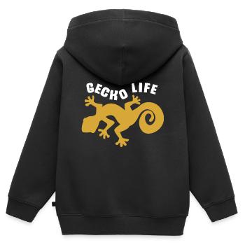 Gecko - Sweat Premium à capuche zippé enfant bio - noir - Dos - AI Model Kid Male (0cm)