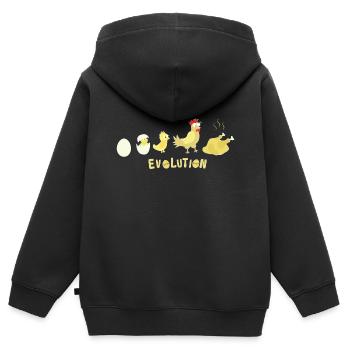 Evolution Ei Huhn Brathähnchen BBQ Barbecue - Kinder Premium Organic Zip Hoodie - Schwarz - Hinten - AI Model Kid Male (0cm)