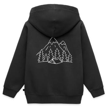 Mountains Mountain Hiking Mountain - Kids Premium Organic Zip-up Hoodie - black - Back - AI Model Kid Male (0cm)